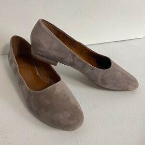 H by Halston Ladies Shoes Tan Taupe Suede Pumps Low Heels Business Size 9.5 US